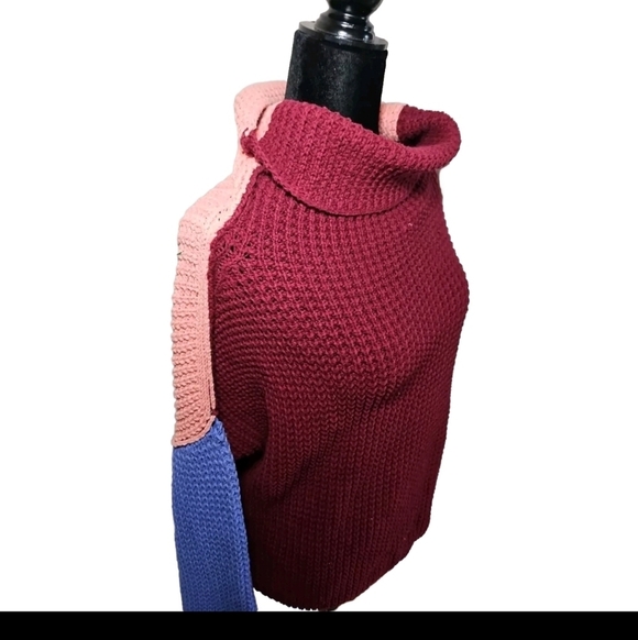 Free People Womens Park City Oversized Chunky Colorblock Sweater S - Picture 6 of 14